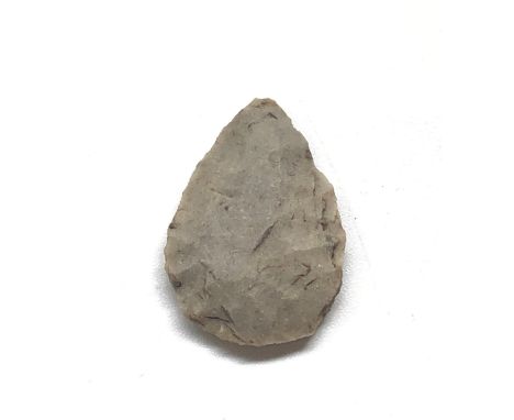 Excellent Neolithic leaf shaped flint arrow head, Ex Dr M.G. Weller collection, found Coningsby, Lincolnshire, 2.4g, 27mm.