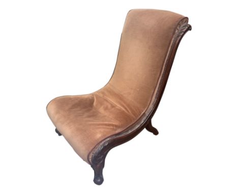A Victorian rosewood upholstered salon chair, height 85cm, width 55cm.From the estate of Ashley Barker OBE who was born in He