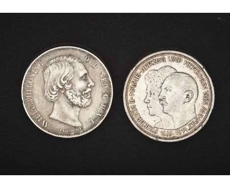 German States, Duchy of Anhalt-Dessau, Silver 5 Marks 1914A, (0.900 silver, 27.75g) ‘Silver Wedding Anniversary of Duke Fried