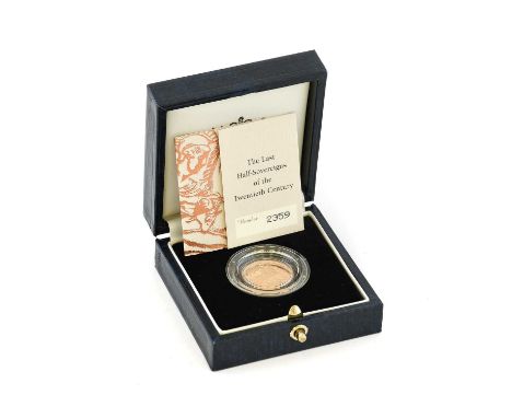 Elizabeth II, Gold Proof Half Sovereign 1999, obv. Rank-Broadley portrait of the queen, rev. Pistrucci, limited edition no. 2