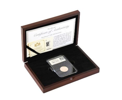 Elizabeth II, Sovereign 2019, obv. Clark portrait of the Queen right, rev. Pistrucci; encapsulated and presented in DateStamp
