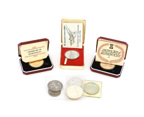 Collection of UK and World Silver Coins, comprising: Victoria, crown 1897, F; Victoria, halfcrown 1889, GF; USA, 'Morgan' dol