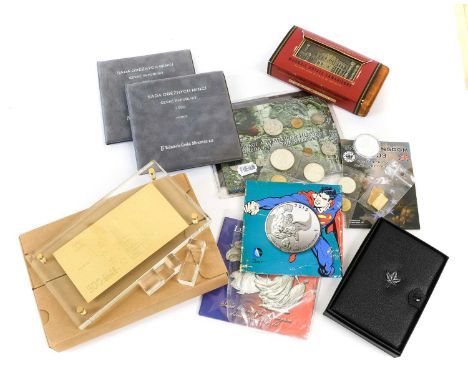 Selection of Foreign Coin Sets; comprising: USA, 'Legacies of Freedom' silver bullion coin set, featuring a fine silver Ameri