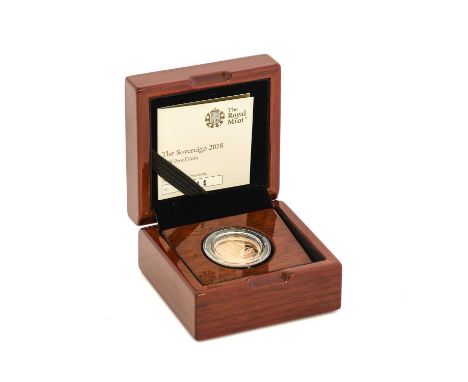 Elizabeth II, Proof Sovereign 2018, obv. Clark portrait of the Queen, rev. Pistrucci, limited edition no. 4014, encapsulated 