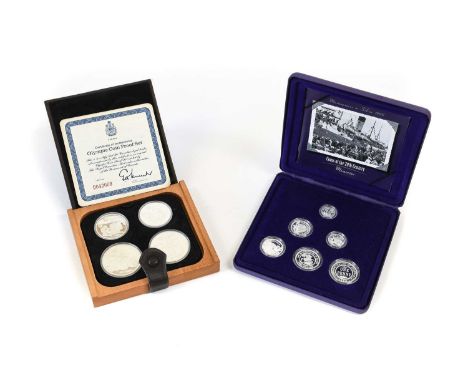 2x Foreign Silver Proof Sets, comprising: Royal Australian Mint, 'Masterpieces in Silver' coin set, 6 coin set comprising fin