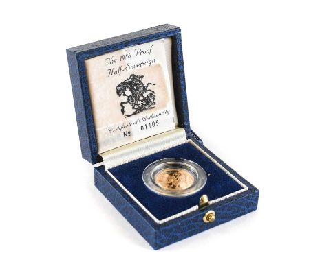 Elizabeth II, Proof Half Sovereign 1987, obv. Maklouf portrait of the Queen rev. Pistrucci, encapsulated in Royal Mint case o