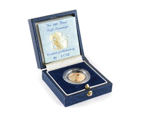 Elizabeth II, Proof Half Sovereign 1988, obv. Maklouf portrait of the Queen rev. Pistrucci, encapsulated in Royal Mint case o