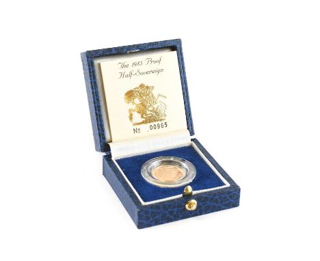 Elizabeth II, Proof Half Sovereign 1985, obv. Maklouf portrait of the Queen rev. Pistrucci, encapsulated in Royal Mint case o