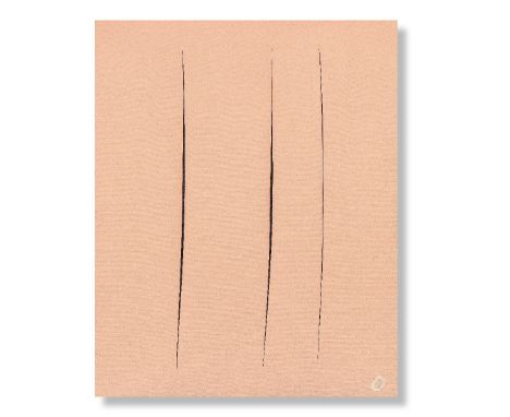 LUCIO FONTANA (1899-1968) Concetto spaziale, Attese  1960   stamped with the artist's thumbprint on the lower right waterpain