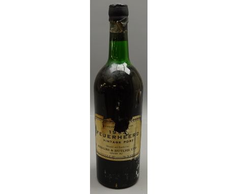 Feuerheerd Vintage Port 1963, no proof or contents given, 1 bottle Condition Report Label torn and incompleteClick here for f