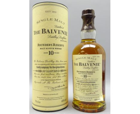 The Balvenie Founder's Reserve Malt Scotch Whisky, Aged 10 Years, in tube, 70cl, 40%vol. Provenance: Yorkshire Private Collec