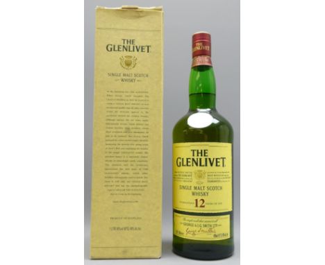 The Glenlivet Single Malt Scotch Whisky, 12 Years of Age, 1ltre, 40%vol, in carton, 1 bottle Condition Report Click here for 