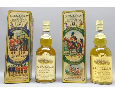 Glen Moray Single Highland Malt Scotch Whisky, 12 years old, 40%vol, 75cl, in Queens Own Cameron Highlanders and Argyll & Sut