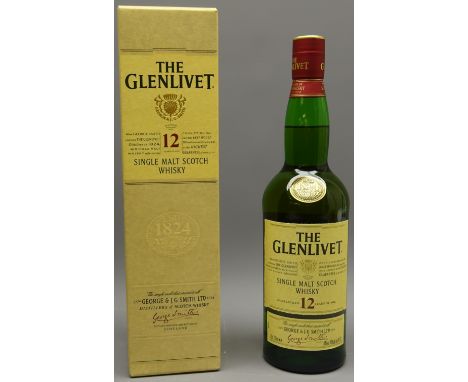 The Glenlivet Single Malt Scotch Whisky, 12 Years of Age, 70cl, 40%vol, in carton and paper wrap, 1 bottle