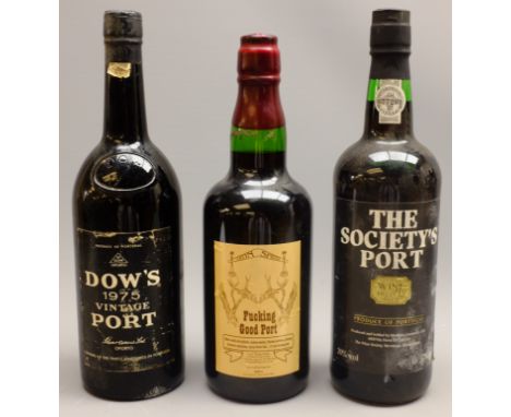 Dow's 1975 Vintage Port, no proof or contents given, Wine Society Port, 75cl 20%vol, Curtin Springs F'...ing Good Port, 500ml