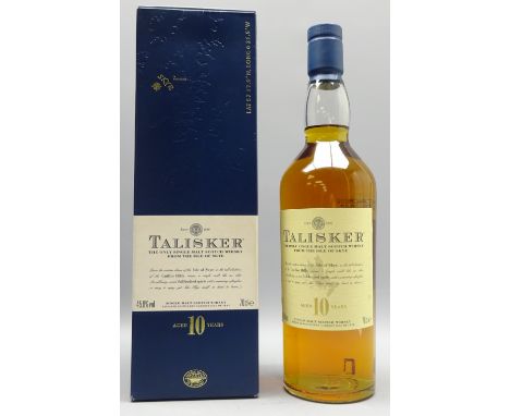 Talisker Isle of Skye Single Malt Scotch Whisky, 10 years aged, 70cl, 45.8%vol, in blue carton, 1 bottle Condition Report Cli