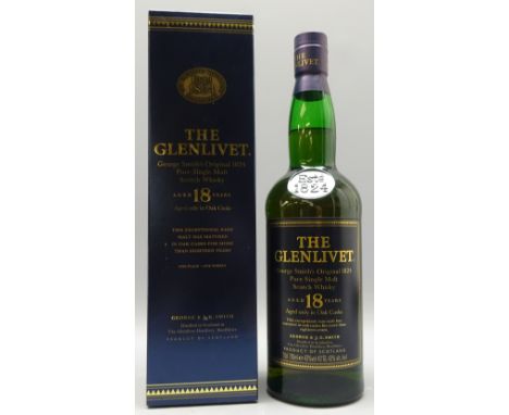Glenlivet George Smith's Original 1824 Pure Single Malt Scotch Whisky, Aged 18 years only in Oak casks, in 1824 decorated car
