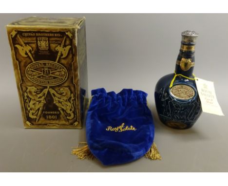 Chivas Royal Salute Blended Scotch Whisky 21 Years old, in blue Spode bottle with blue bag, with swing ticket, 262/3floz. 70 