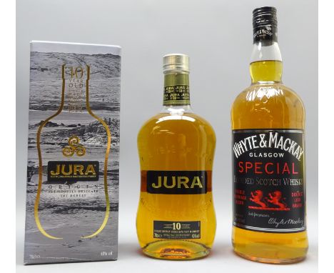 Jura Single Malt Scotch Whisky, 10 Years old, 70cl, 40%vol in carton & Whyte & Mackay Special Blended Scotch Whisky, 1ltr, 40