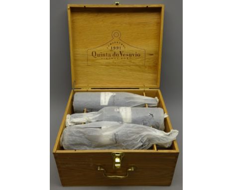 Quinta do Vesuvio 1991 Vintage Port, 75cl 20%vol, six bottles in wooden case Condition Report Click here for further images, 