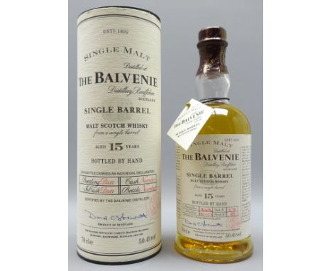 The Balvenie Single Barrel Malt Scotch Whisky, Aged 15 Years, ltd.ed of 300, bottled by hand, in tube with swing ticket and l