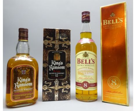 King's Ransom De Luxe Scotch Whisky, aged 12 years, 750ml, 43%vol and Bell's Extra Special Old Scotch Whisky aged 8 years, 40