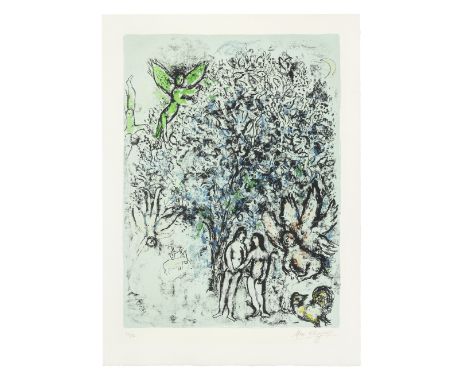 Marc Chagall (1887-1985)Le Paradis bleu (Mourlot 612) Lithograph in colours, 1970, on Arches wove paper, signed and numbered 