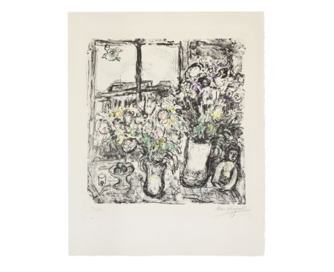 Marc Chagall (1887-1985)Fleurs devant la Fenêtre (Mourlot 478) Lithograph in colours, 1967, on Arches wove paper, signed and 