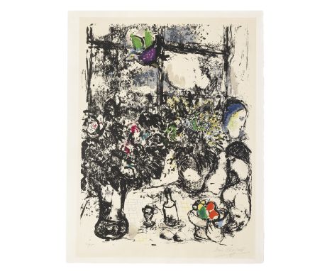 Marc Chagall (1887-1985)Nature morte au Bouquet (Mourlot 299) Lithograph in colours, 1960, on Arches wove paper, signed and  