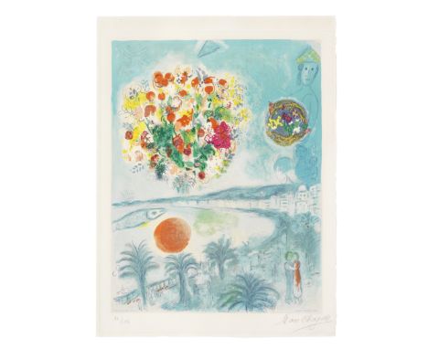 After Marc Chagall (1887-1985) By Charles SorlierSoleil Couchant, from Nice et la Côte d'Azur (Sorlier 26) Lithograph in colo