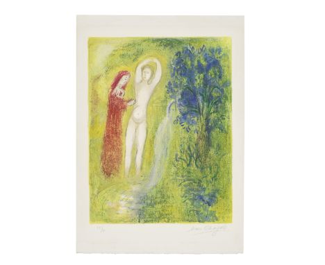 Marc Chagall (1887-1985)Daphnis et Chloé au Bord de la Fontaine, from Daphnis et Chloé  (Mourlot 313; Cramer books 46) Lithog
