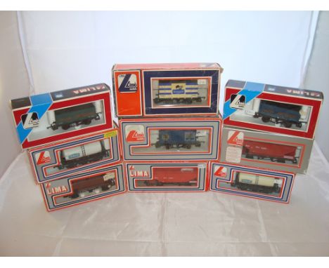OO Gauge - Lima - A selection of Lima wagons as lotted to include a private owner's Homepride box van (9)  (VG-BF/G)