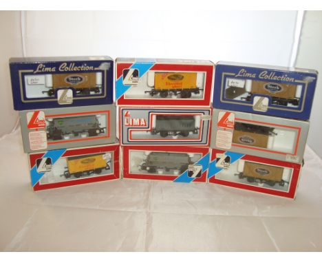 OO Gauge - Lima - A selection of Lima wagons as lotted to include two private owner's Shredded Wheat box vans (9)  (VG-BF/G)