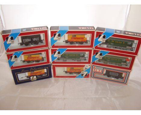OO Gauge - Lima - A selection of Lima wagons as lotted to include four Beefeater Chips private owner wagons  (9)  (VG-BF/G)