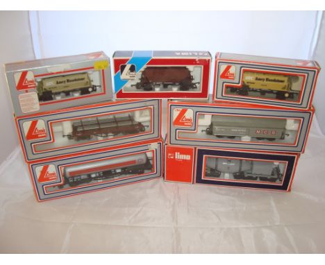 OO Gauge - Lima - A selection of Lima wagons as lotted to include a bogie Esso petrol tanker  (7)  (VG-BF/G)