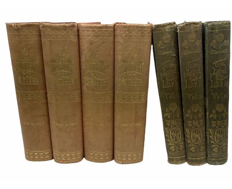 Four volumes of Punch 1841-1847 and 1849-1851, together with three volumes of The Land we Live in: Pictorial, Historical and 