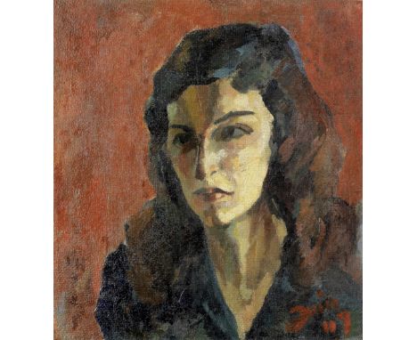 Shafic Abboud (Lebanon, 1926-2004)Portrait of the Artist's Sister oil on canvas laid down on boardsigned and dated 1947 (lowe