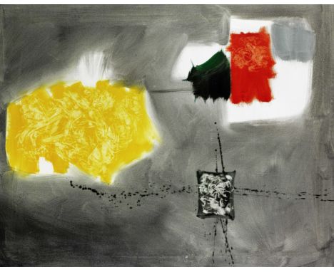 Kadhim Hayder (Iraq, 1932-1985)Abstraction No.38 oil on canvas, framedsigned 'Kadhim Hayder' and dated '69' in Arabic, furthe