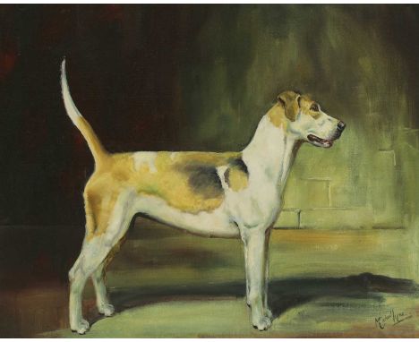 Michael Lyne (1912-1989)'Battle', a foxhound of the Cottesmore Hunt, together with a pencil and wash sketch of the same subje
