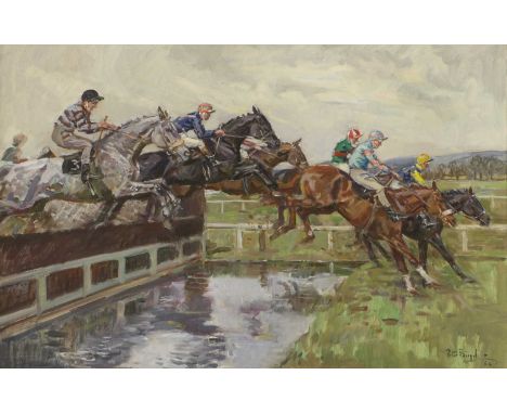 *Peter Biegel (1913-1988)'Mackeson Gold Cup 1964'signed and dated 'Peter Biegel/ '64' l.r., inscribed with title verso, also 