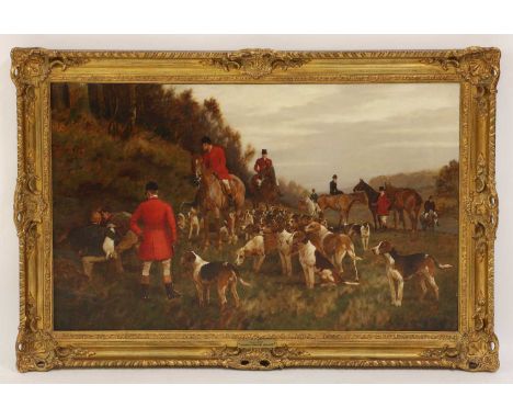 George Wright (1860-1942)'Gone to Earth'signed 'G. Wright' l.r., oil on canvas56 x 92cmFramed size: 69 x 104cm.&nbsp;The canv
