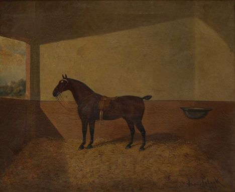 James Clark (1858-1943)'Bull-Dog, the Renowned Jumper'signed and dated 'James Clark 19' l.r., oil on canvas51 x 61cmFramed si