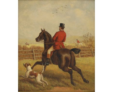 Edward Benjamin Herberte (fl.1857-1893)Approaching a fencesigned and dated 'E H Herberte/1883' l.r., oil on canvas30.5 x 25.4