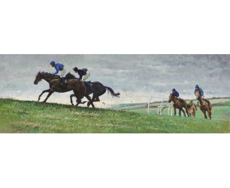 *Malcolm Coward (b.1948)Garthorpe Point to Pointsigned 'M Coward' l.l., oil on board44 x 125cm*Artist's Resale Right may appl