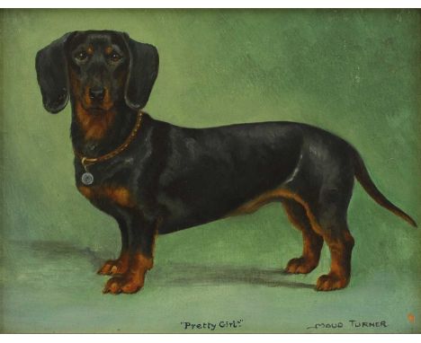 Maud Turner (20th century)Pretty Girlsigned 'MAUD TURNER' l.r., and inscribed 'Pretty Girl' l.c., oil on canvas board18 x 23c