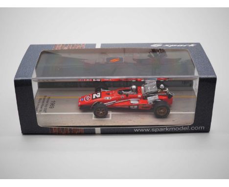 A 1:43 scale SPARK (MINIMAX) 43IN69 hand built resin model of the 1969 Indianapolis 500 winning Brawner-Hawk No 2, driven by 