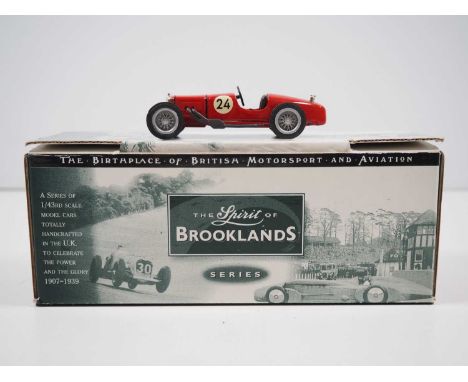 A MILESTONE MINATURES MBC4 Spirit of Brooklands hand built white metal, 1:43 scale model of a 1930 Riley Brooklands, VG/E in 