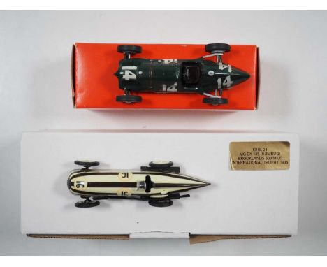 A pair of hand built white metal, 1:43 scale models by MIKANSUE and K&amp;R REPLICAS, comprising of a K&amp;R REPLICAS KRRL 2