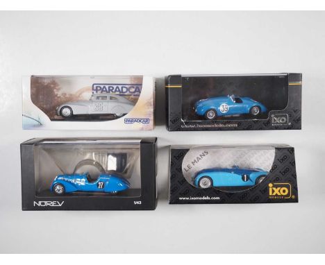 A group of boxed 1:43 scale models by IXO, NOREV and PARADCAR comprising of Le Mans racers to include a PARADCAR 1938 Adler T