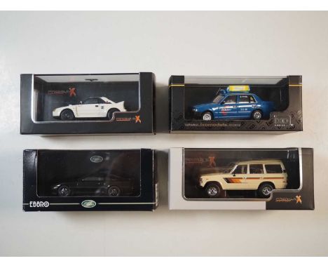 A group of 1:43 scale models by IXO, PREMIUM X and EBBRO, comprising assorted Toyota automobiles to include an EBBRO 1990 Toy